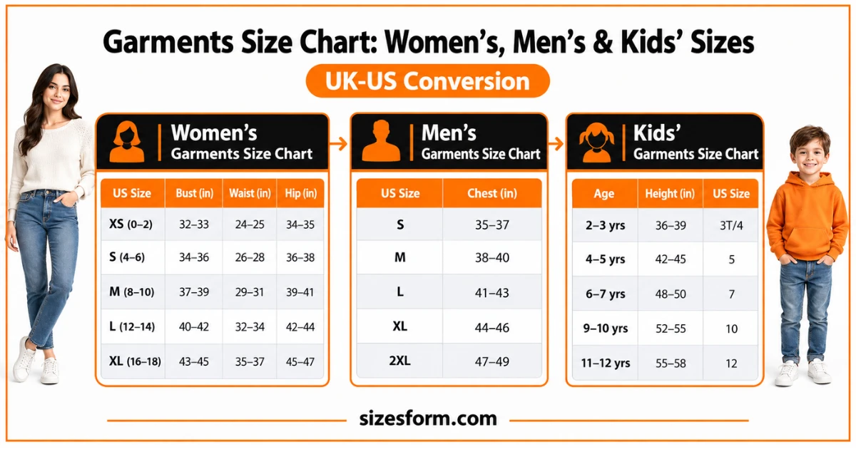 Garments Size Chart