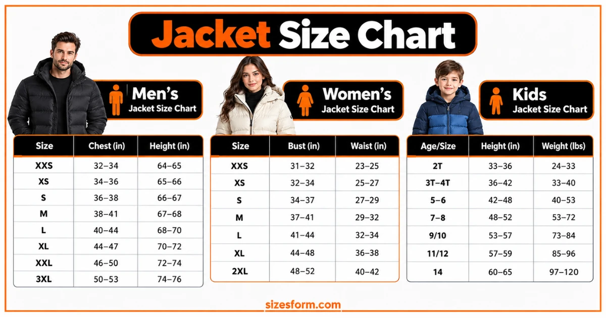 Jacket Size Chart