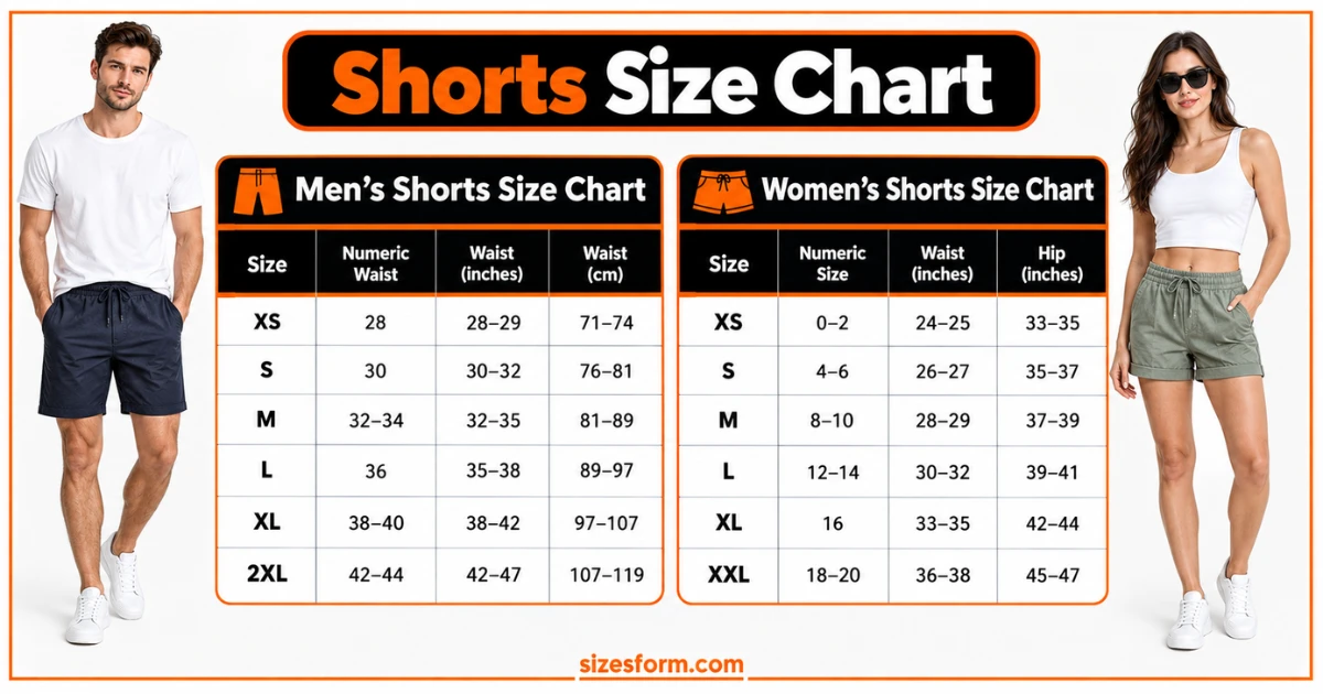 Shorts Size Chart