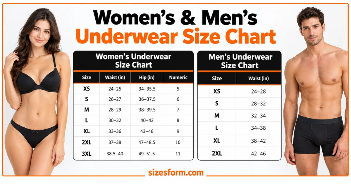 Underwear Size Chart