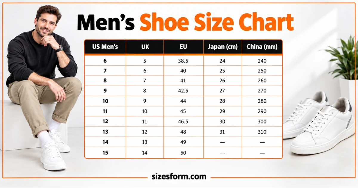 Men's Shoe Size Chart
